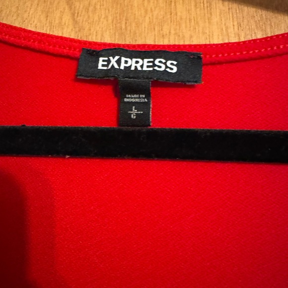 Express Red Ruffle Sleeve Top - Picture 2 of 4